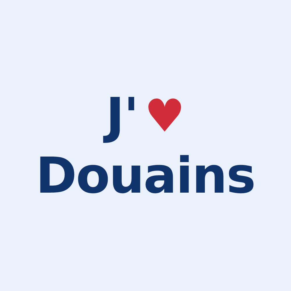 Sticker personnalisé Douains — design J'aime Douains