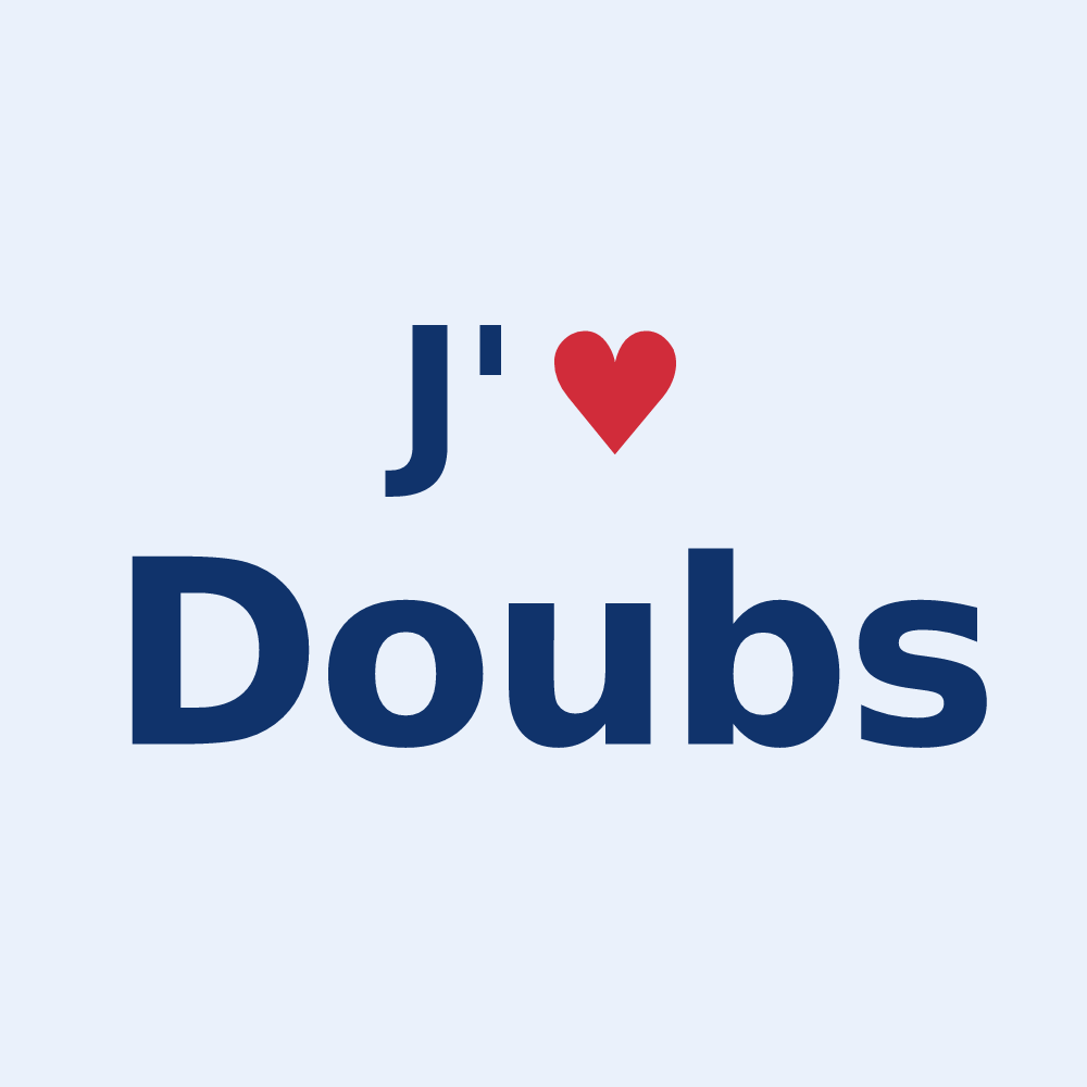 Sticker personnalisé Doubs — design J'aime Doubs