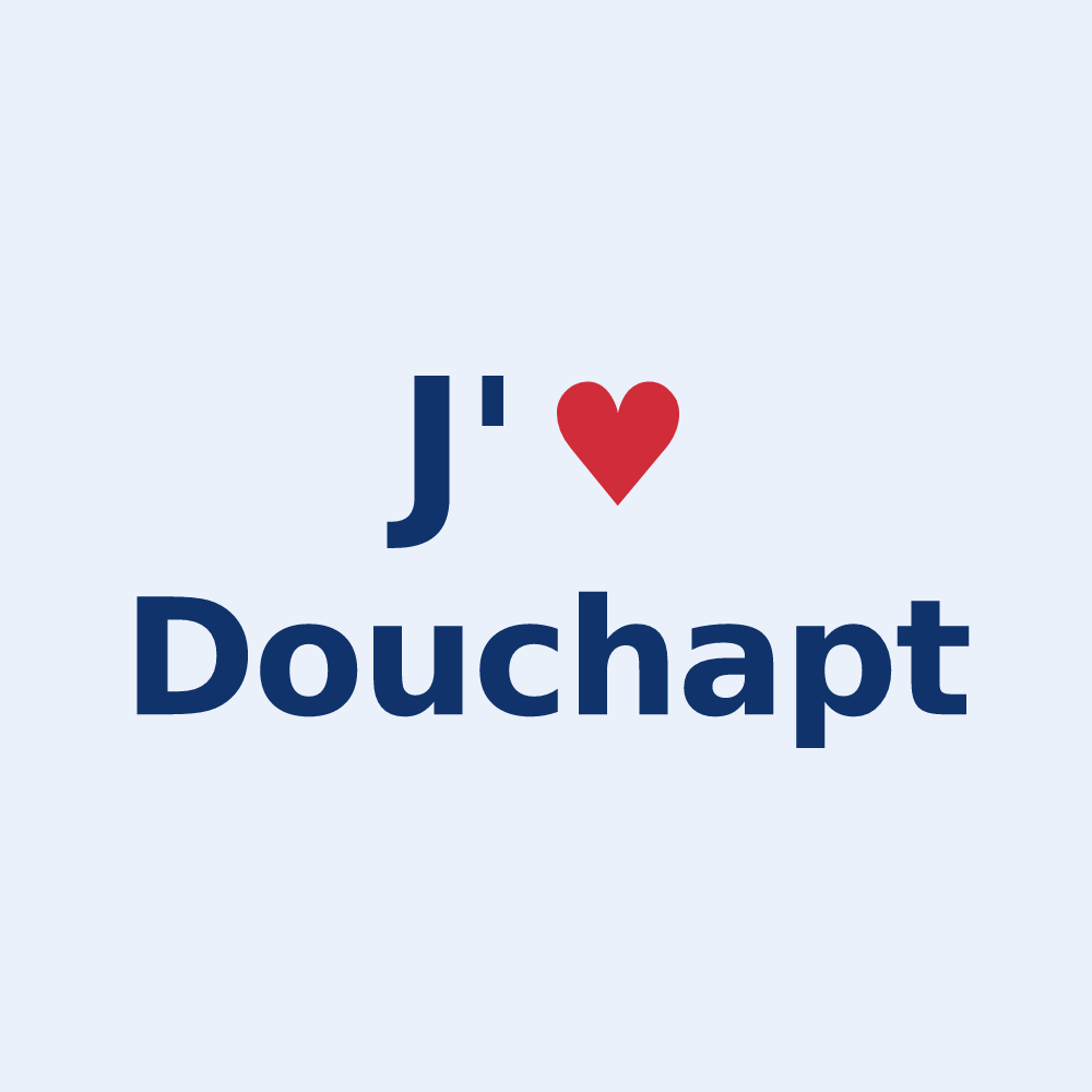 Sticker personnalisé Douchapt — design J'aime Douchapt