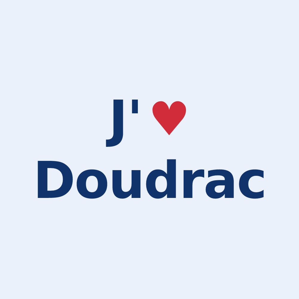 Sticker personnalisé Doudrac — design J'aime Doudrac