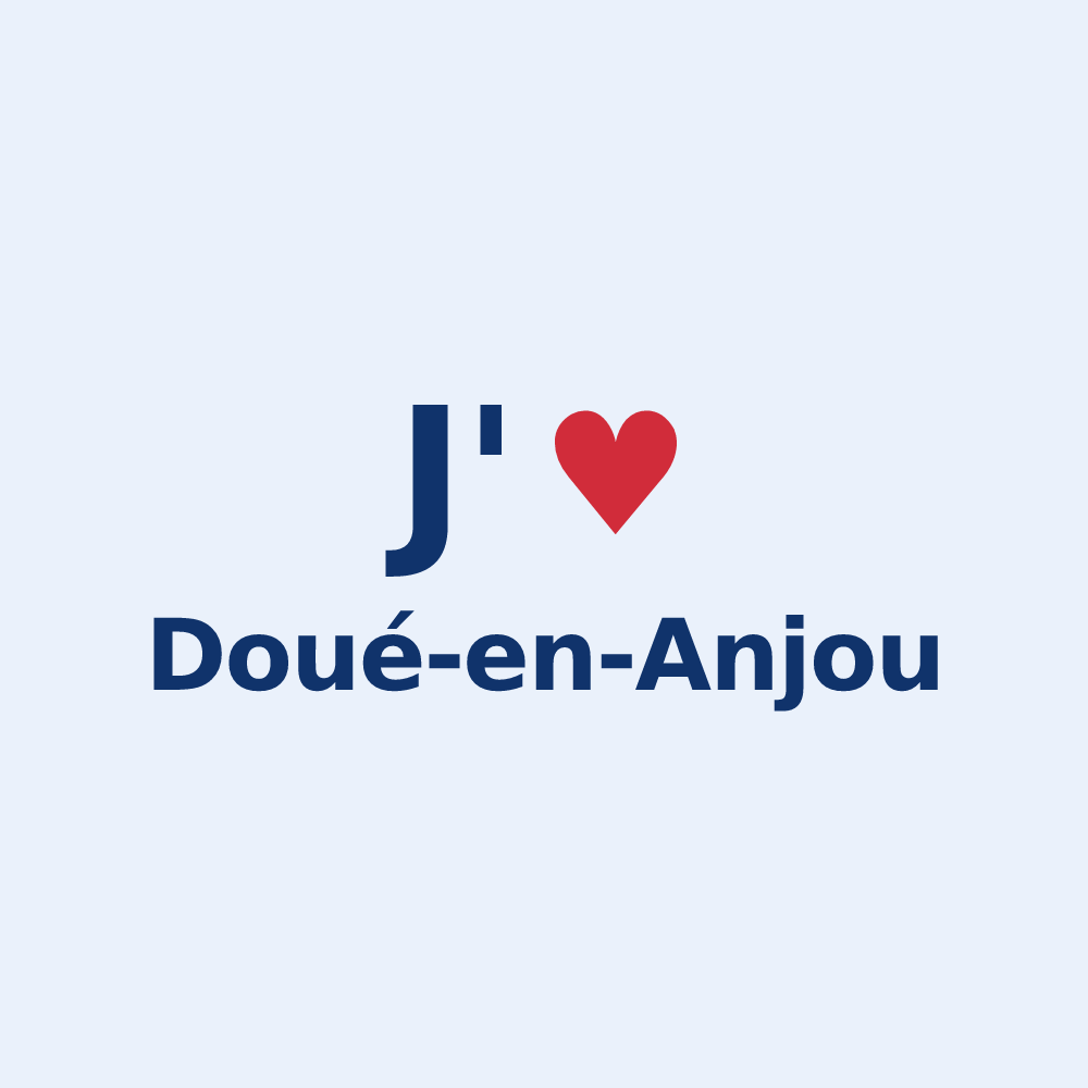 Sticker personnalisé Doué-en-Anjou — design J'aime Doué-en-Anjou