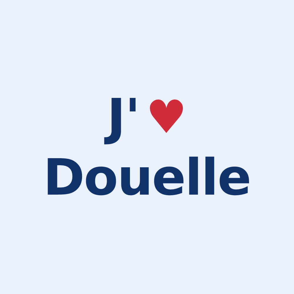 Sticker personnalisé Douelle — design J'aime Douelle