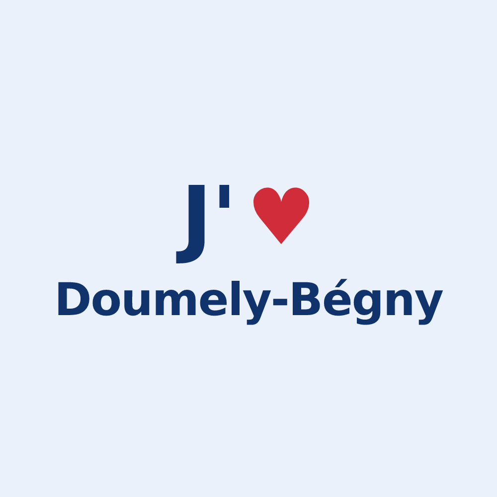 Sticker personnalisé Doumely-Bégny — design J'aime Doumely-Bégny