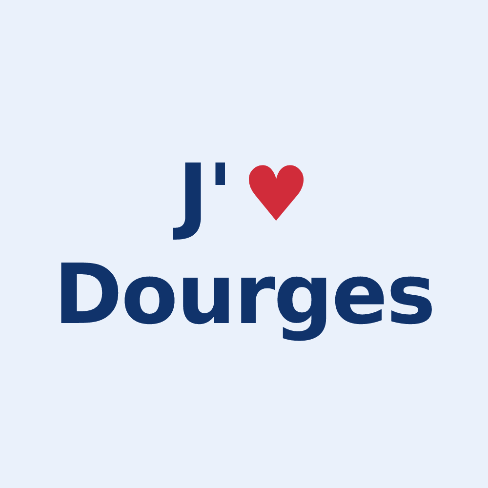Sticker personnalisé Dourges — design J'aime Dourges