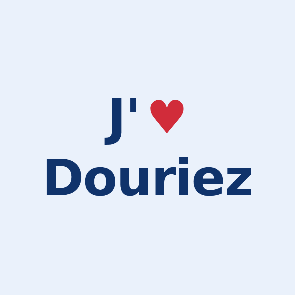 Sticker personnalisé Douriez — design J'aime Douriez