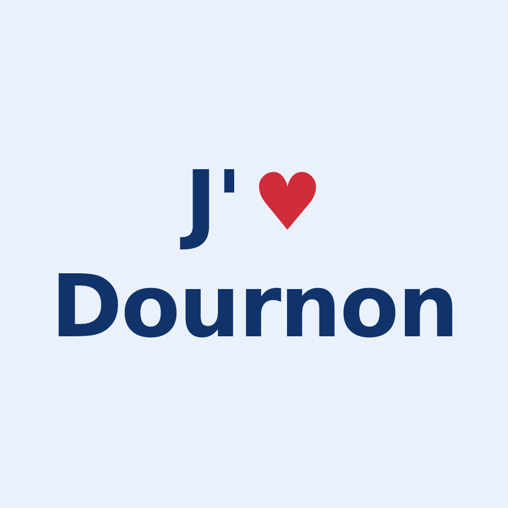 Sticker personnalisé Dournon — design J'aime Dournon
