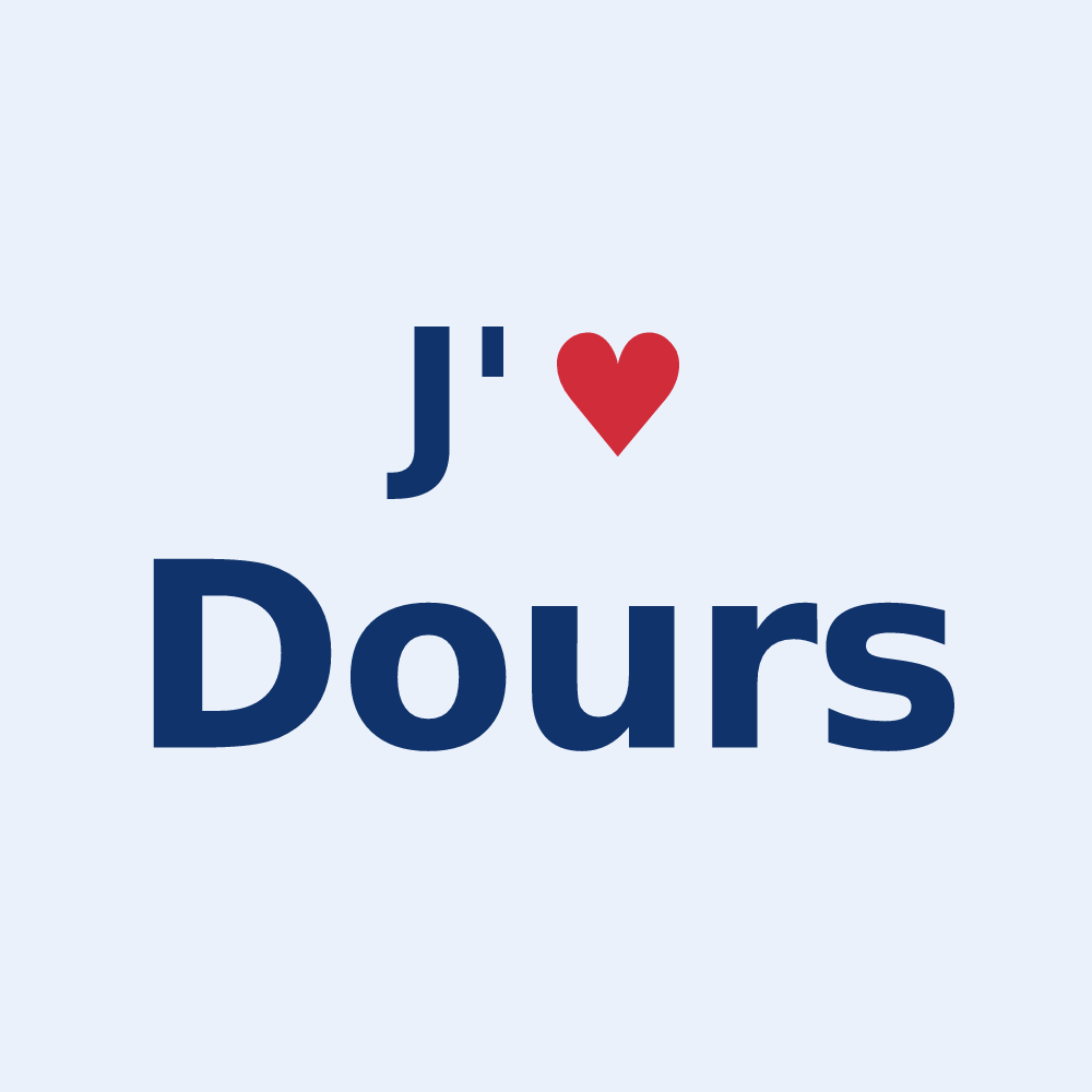 Sticker personnalisé Dours — design J'aime Dours
