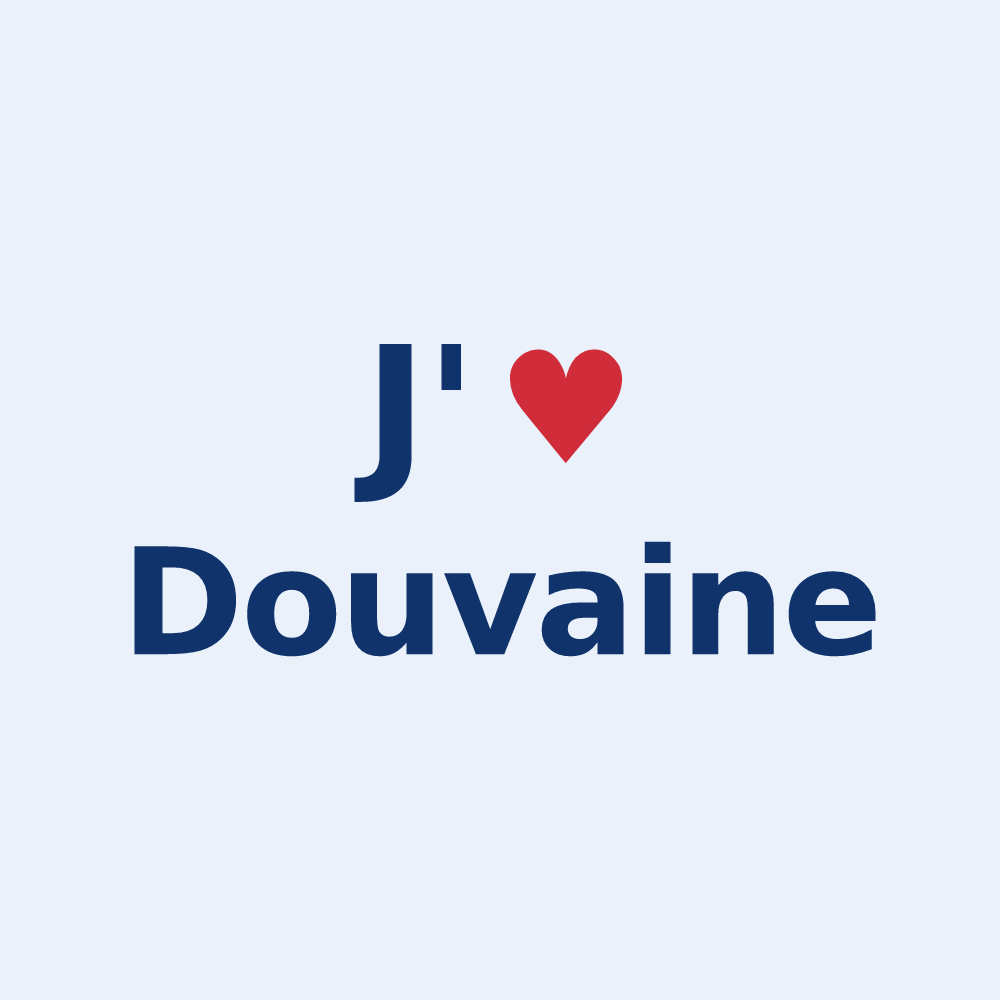Sticker personnalisé Douvaine — design J'aime Douvaine
