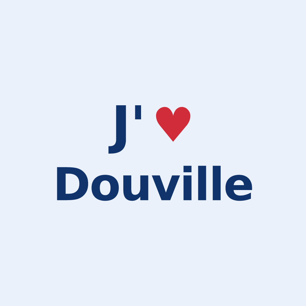 Sticker personnalisé Douville — design J'aime Douville