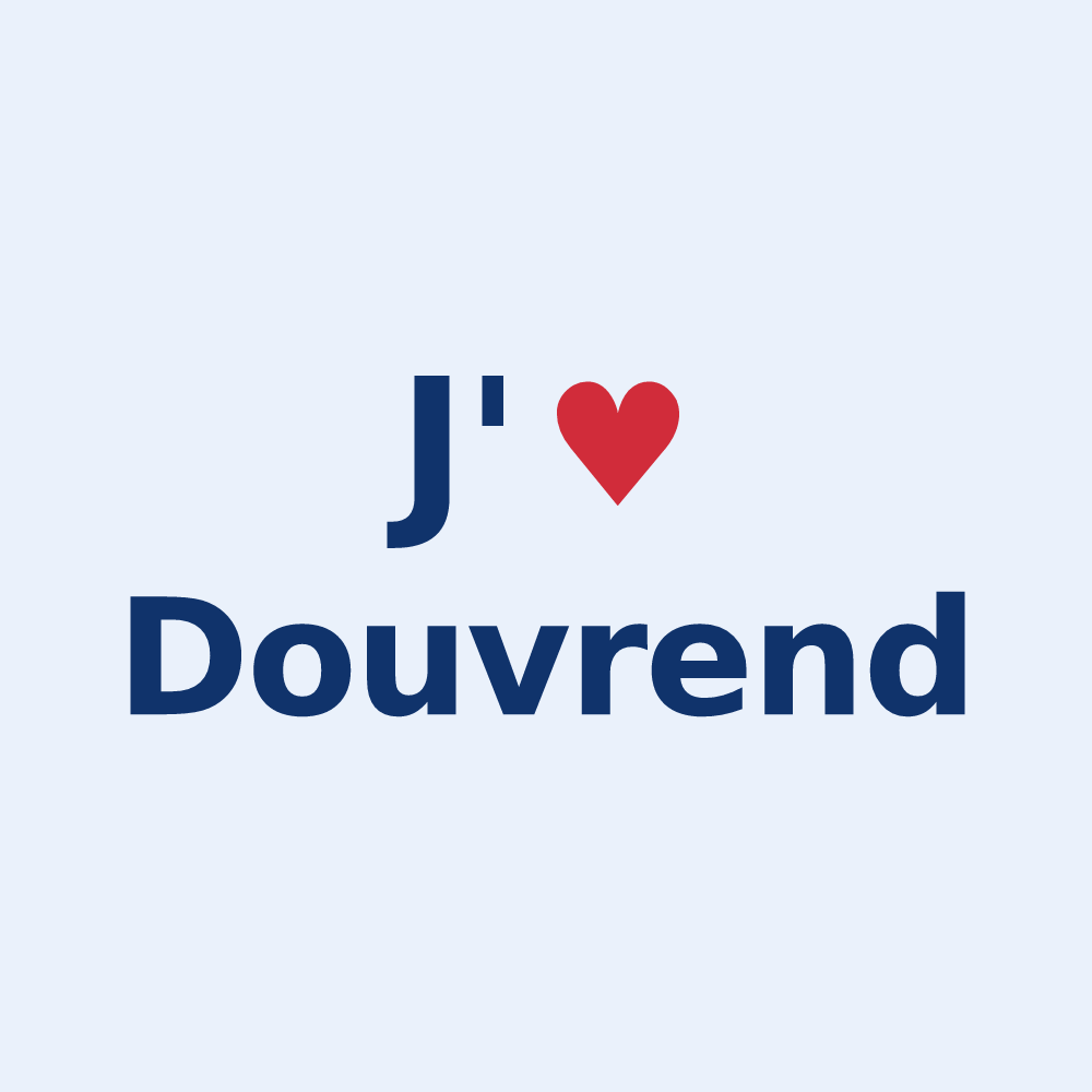 Sticker personnalisé Douvrend — design J'aime Douvrend