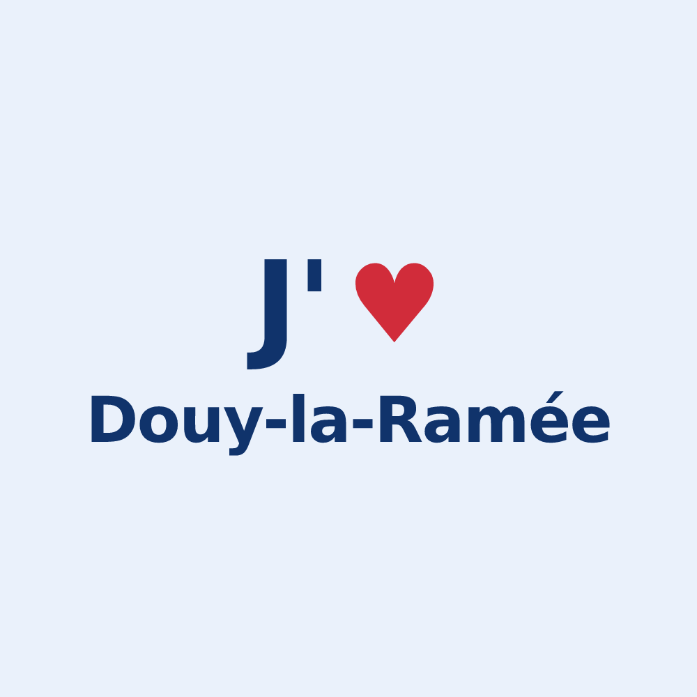 Sticker personnalisé Douy-la-Ramée — design J'aime Douy-la-Ramée