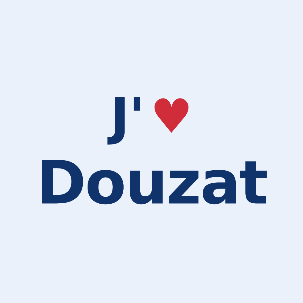 Sticker personnalisé Douzat — design J'aime Douzat