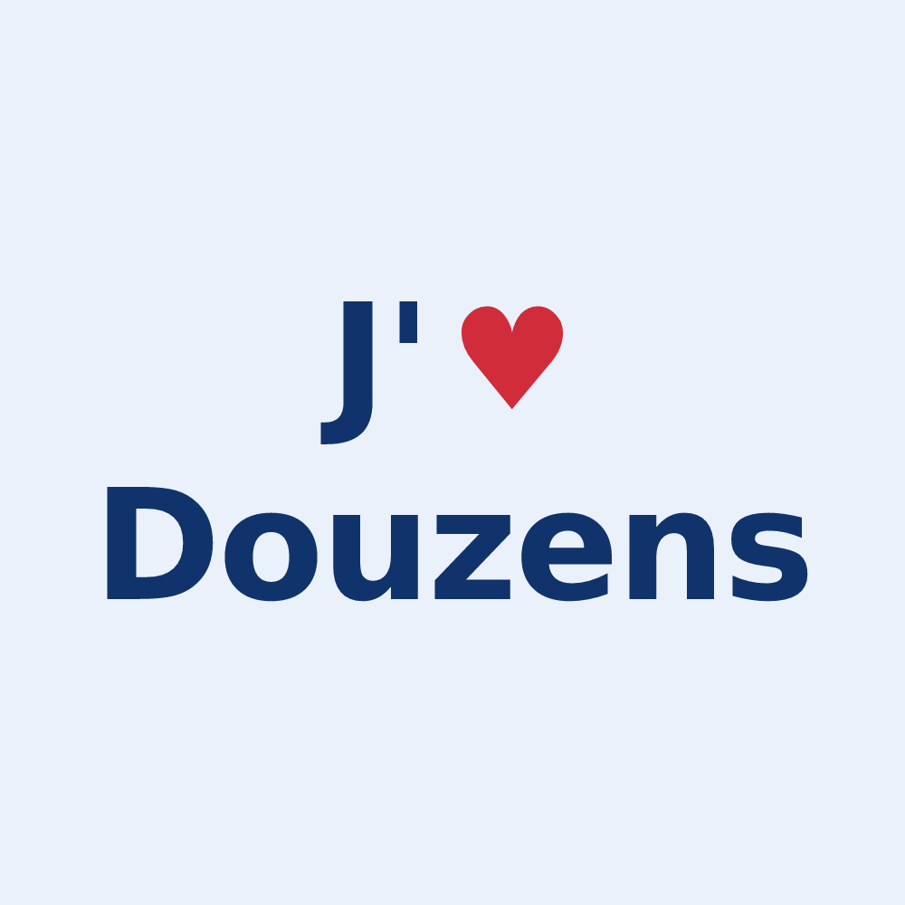 Sticker personnalisé Douzens — design J'aime Douzens