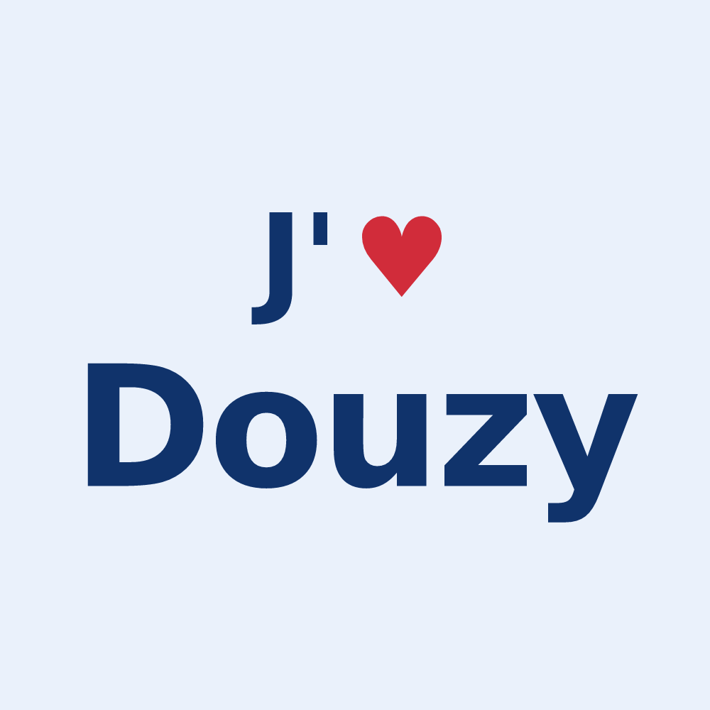Sticker personnalisé Douzy — design J'aime Douzy