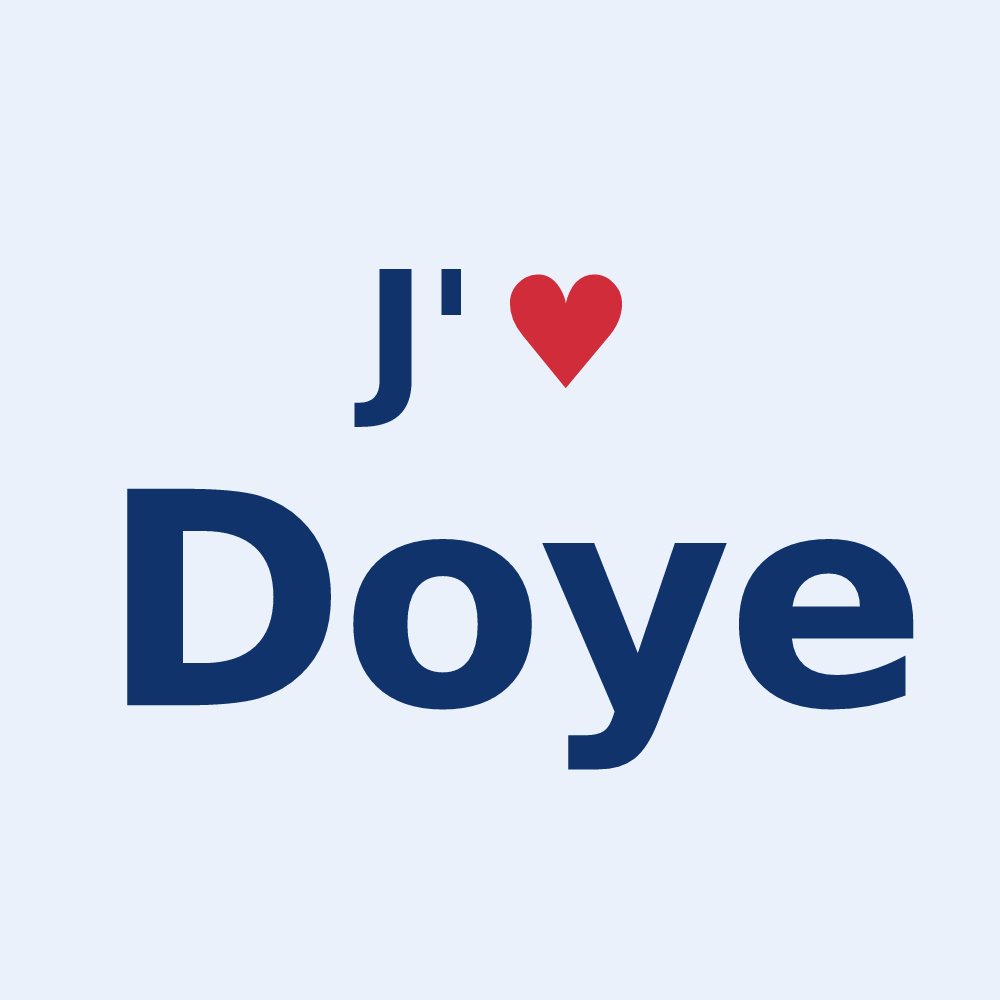 Sticker personnalisé Doye — design J'aime Doye