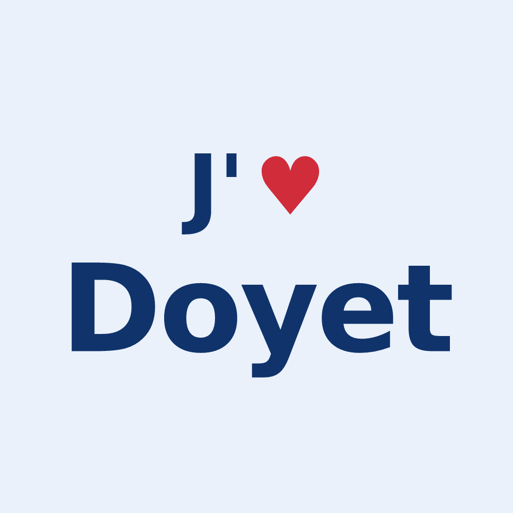 Sticker personnalisé Doyet — design J'aime Doyet