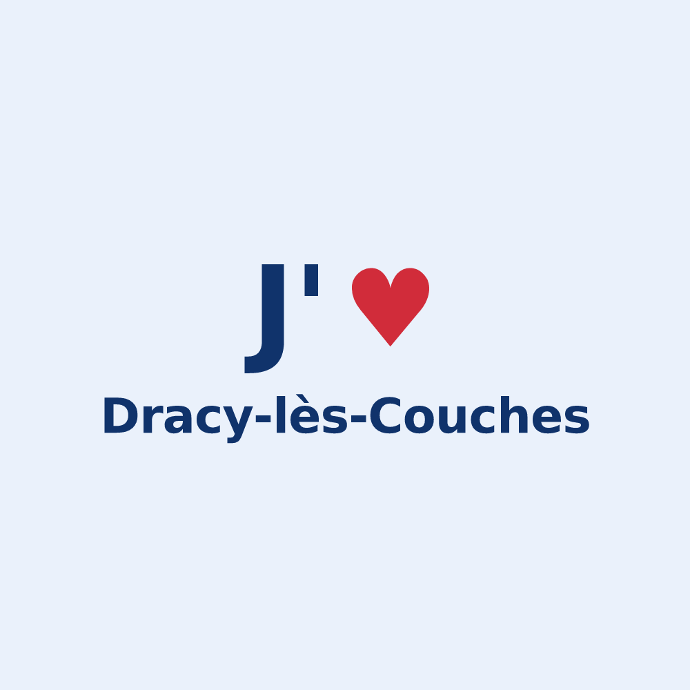 Sticker personnalisé Dracy-lès-Couches — design J'aime Dracy-lès-Couches