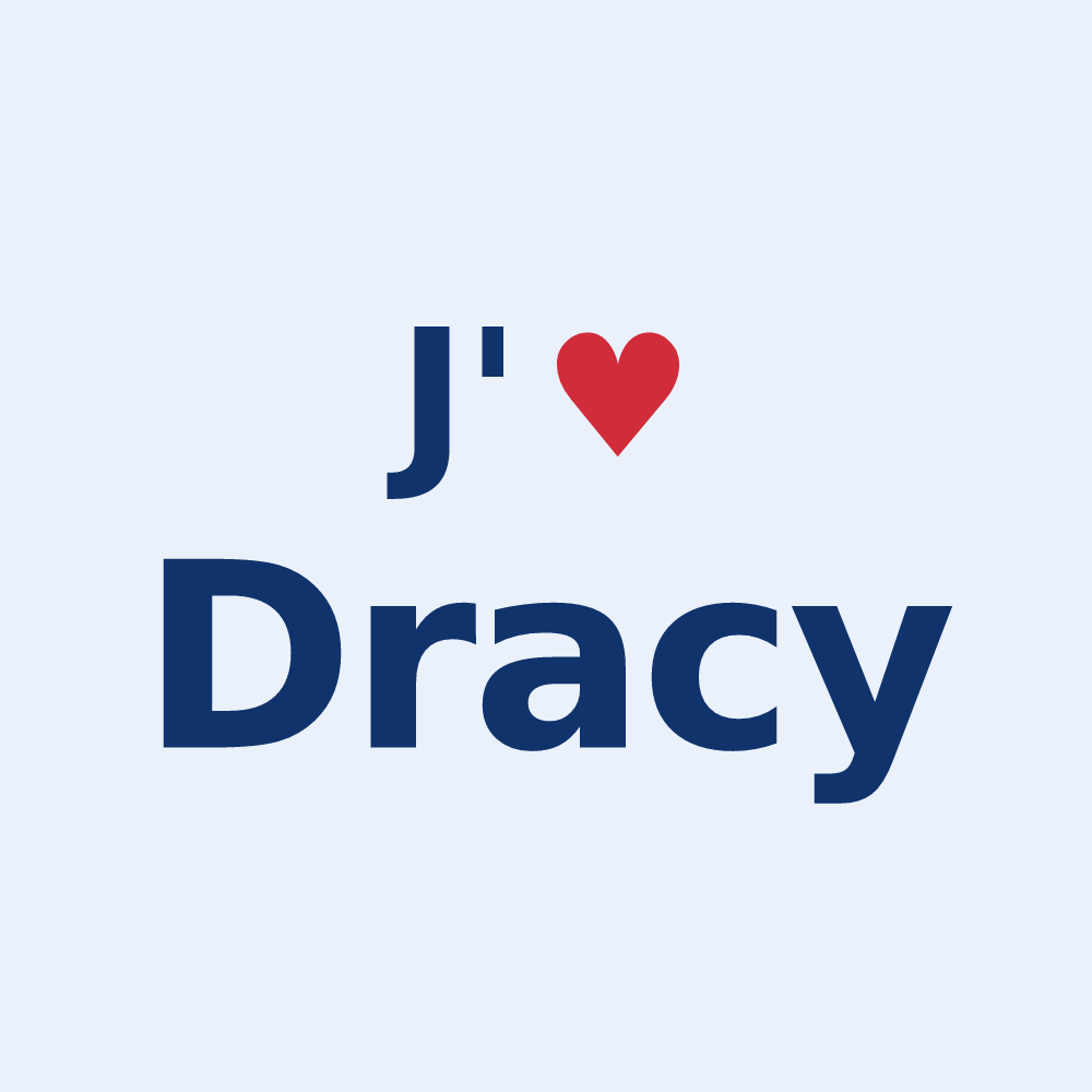 Sticker personnalisé Dracy — design J'aime Dracy