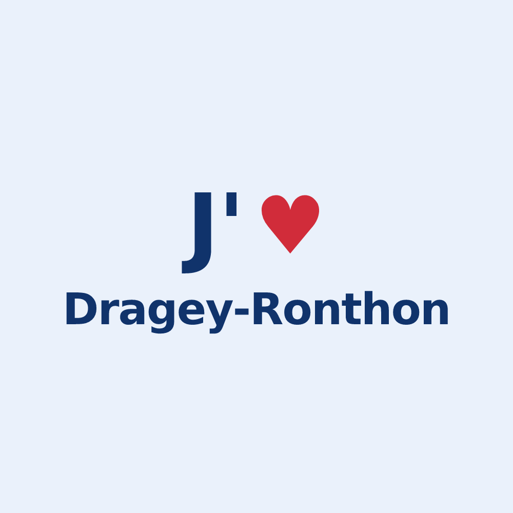Sticker personnalisé Dragey-Ronthon — design J'aime Dragey-Ronthon