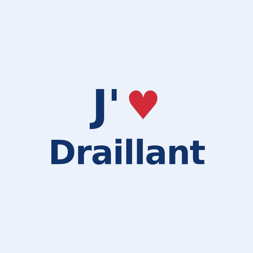 Sticker personnalisé Draillant — design J'aime Draillant