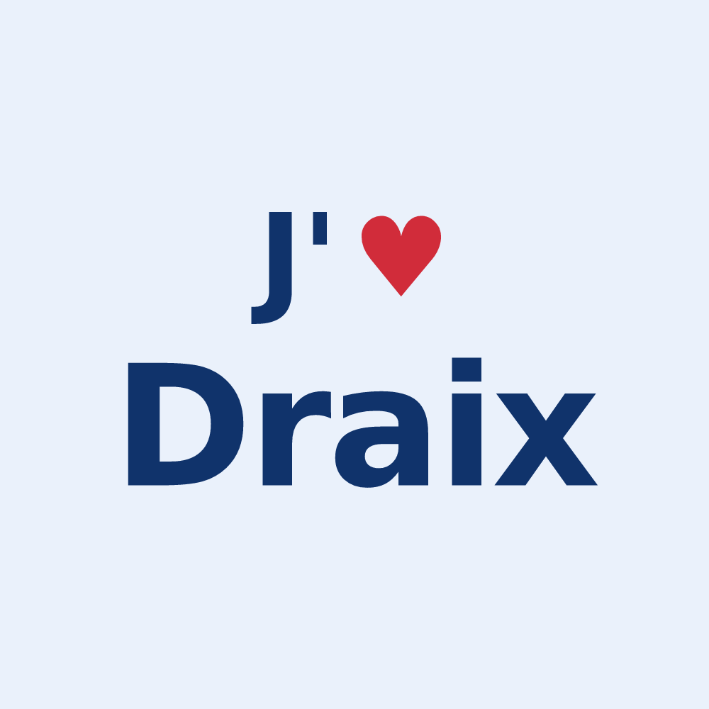 Sticker personnalisé Draix — design J'aime Draix