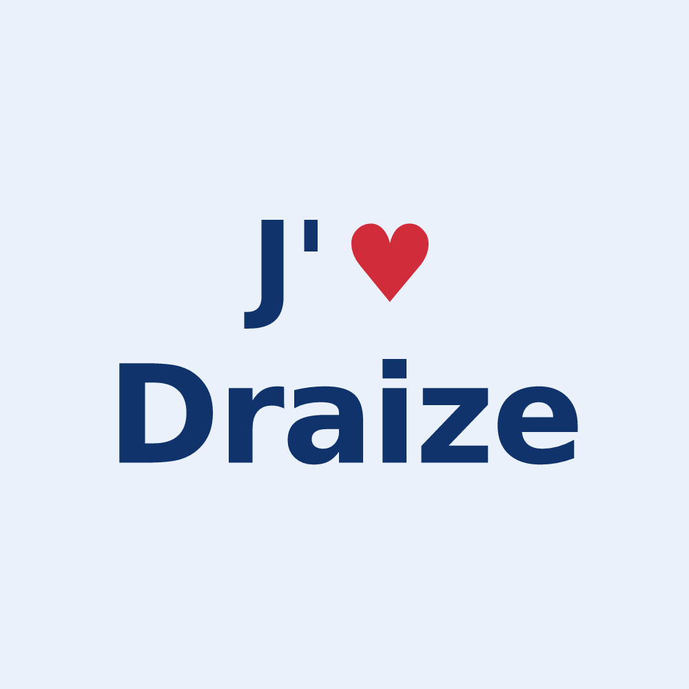 Sticker personnalisé Draize — design J'aime Draize