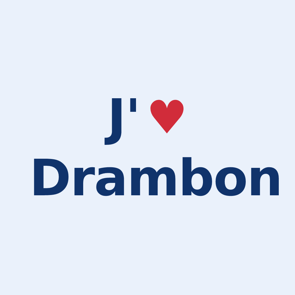 Sticker personnalisé Drambon — design J'aime Drambon