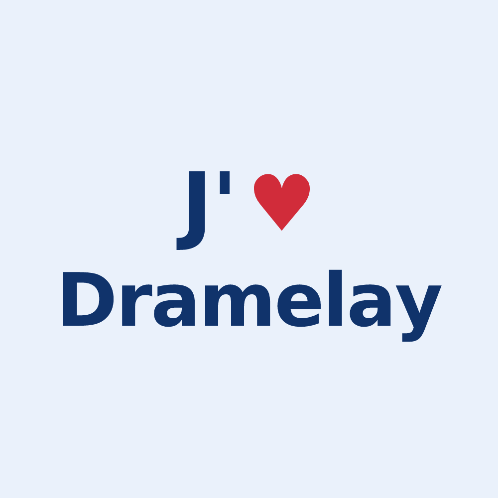 Sticker personnalisé Dramelay — design J'aime Dramelay