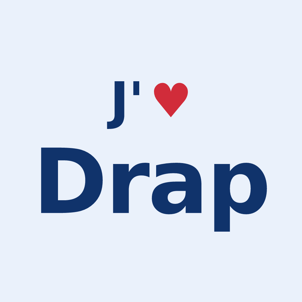Sticker personnalisé Drap — design J'aime Drap