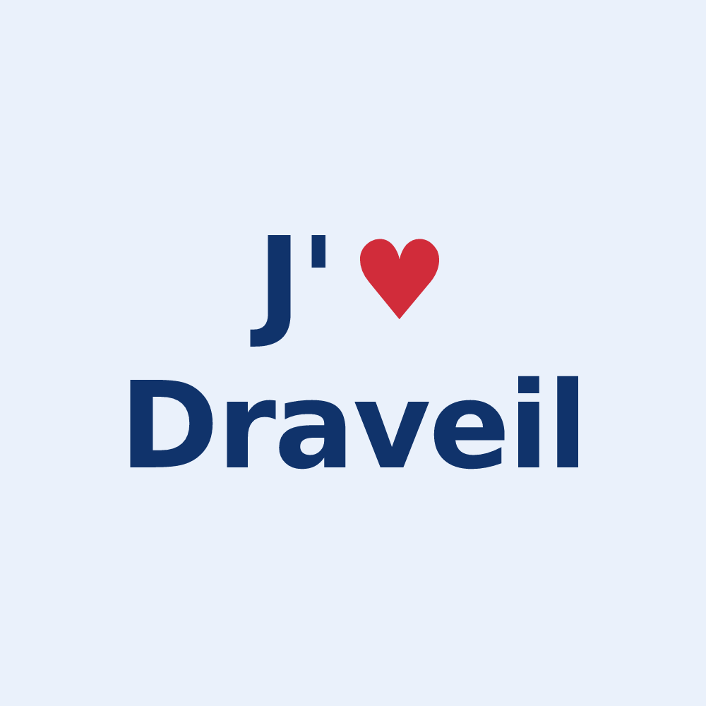 Sticker personnalisé Draveil — design J'aime Draveil