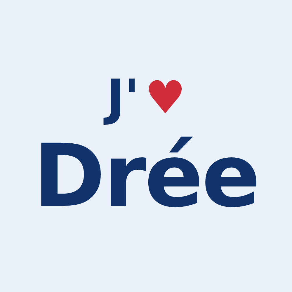 Sticker personnalisé Drée — design « J'aime Drée » imprimé sur le sticker