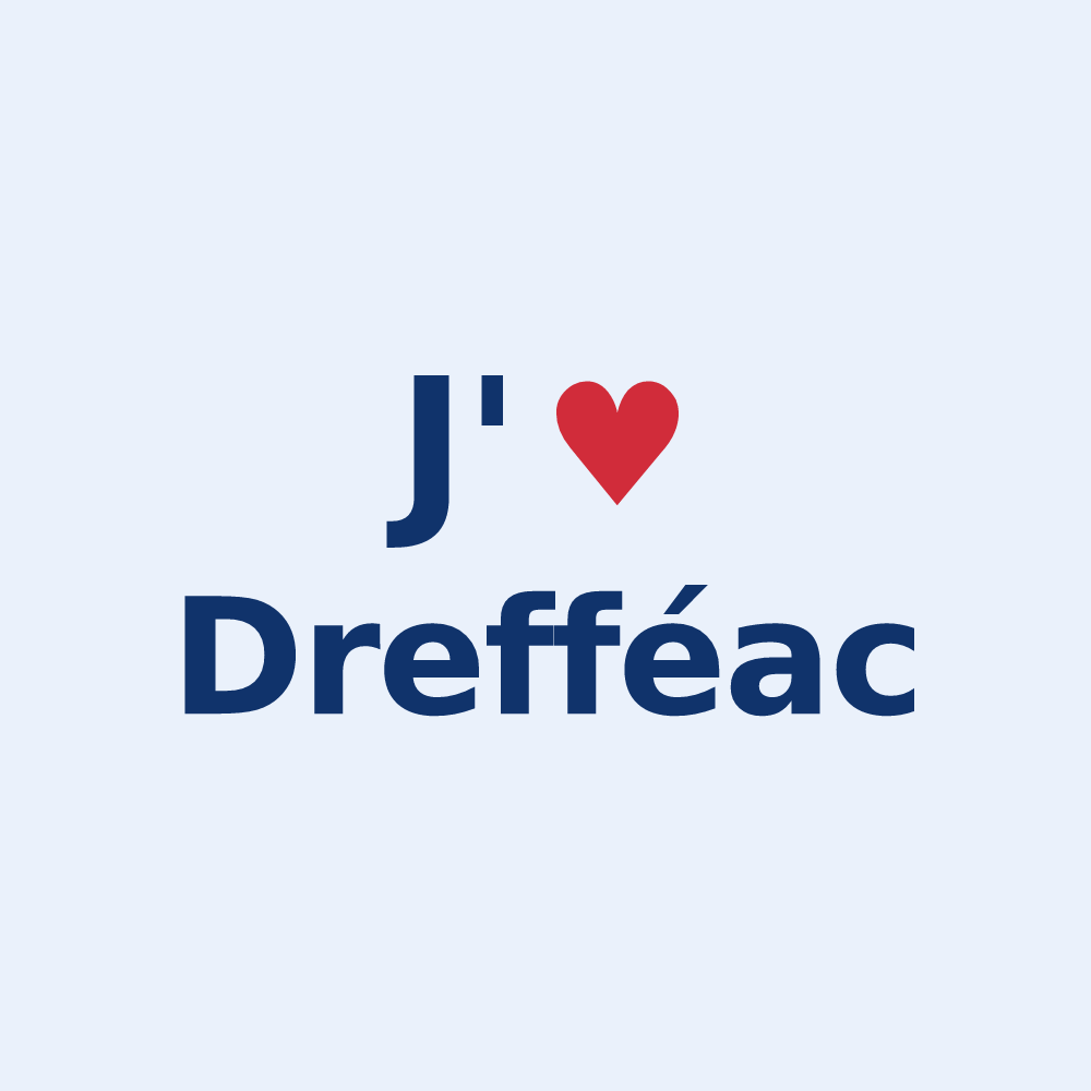 Sticker personnalisé Drefféac — design J'aime Drefféac