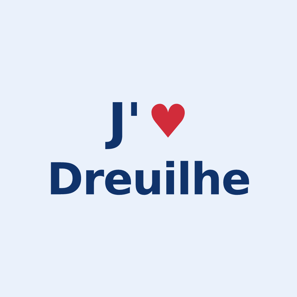 Sticker personnalisé Dreuilhe — design J'aime Dreuilhe