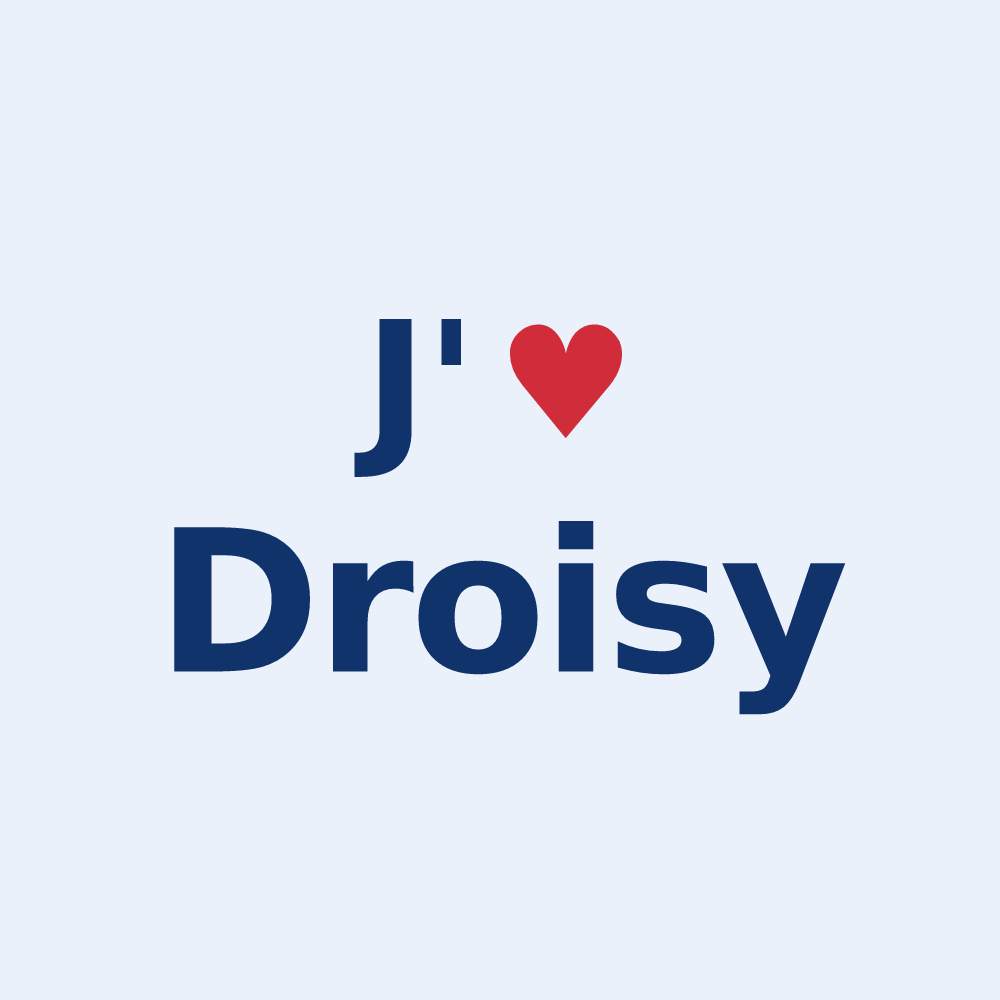 Sticker personnalisé Droisy — design J'aime Droisy