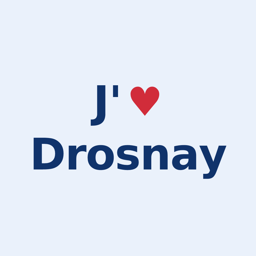 Sticker personnalisé Drosnay — design J'aime Drosnay