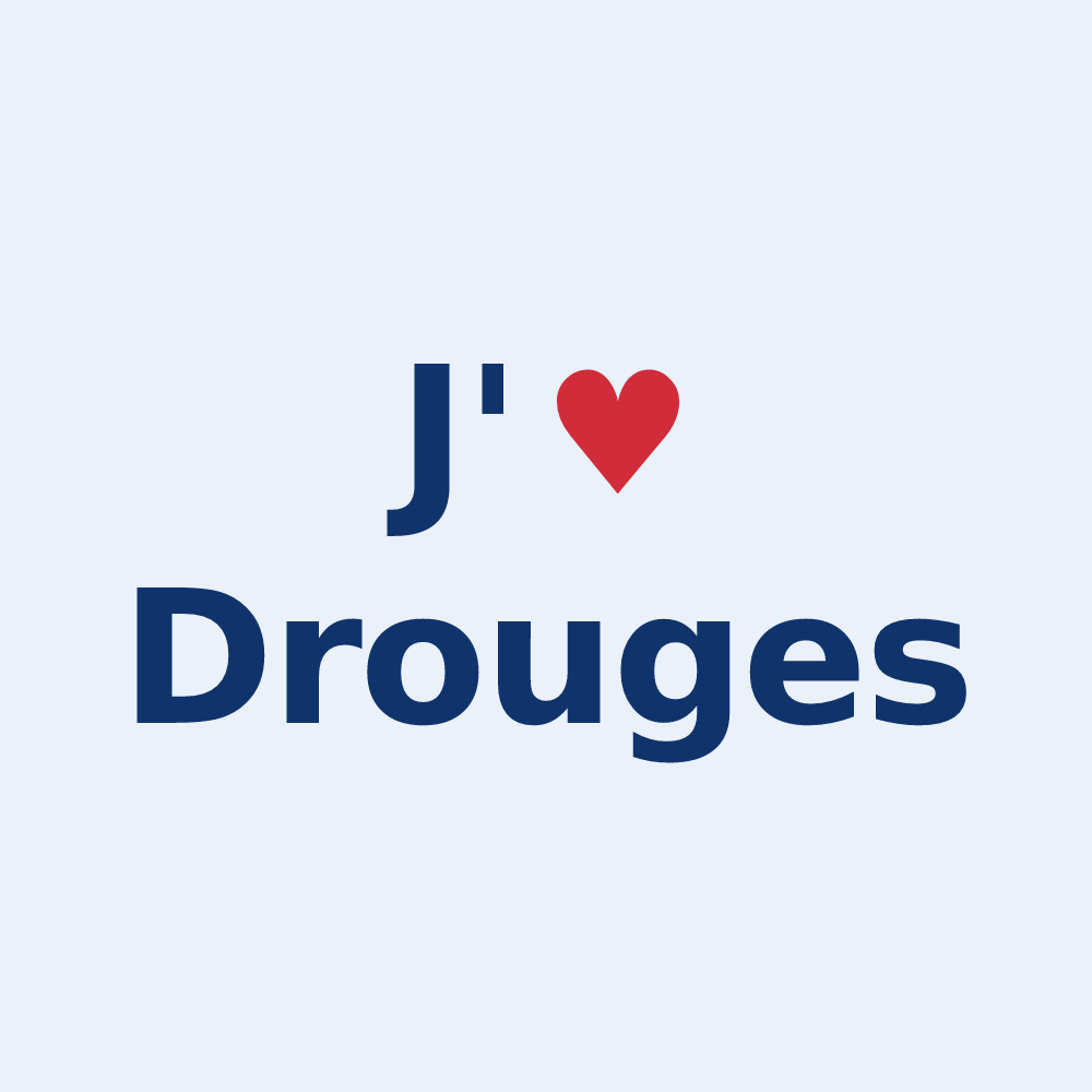 Sticker personnalisé Drouges — design J'aime Drouges