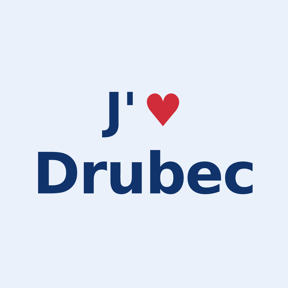 Sticker personnalisé Drubec — design J'aime Drubec