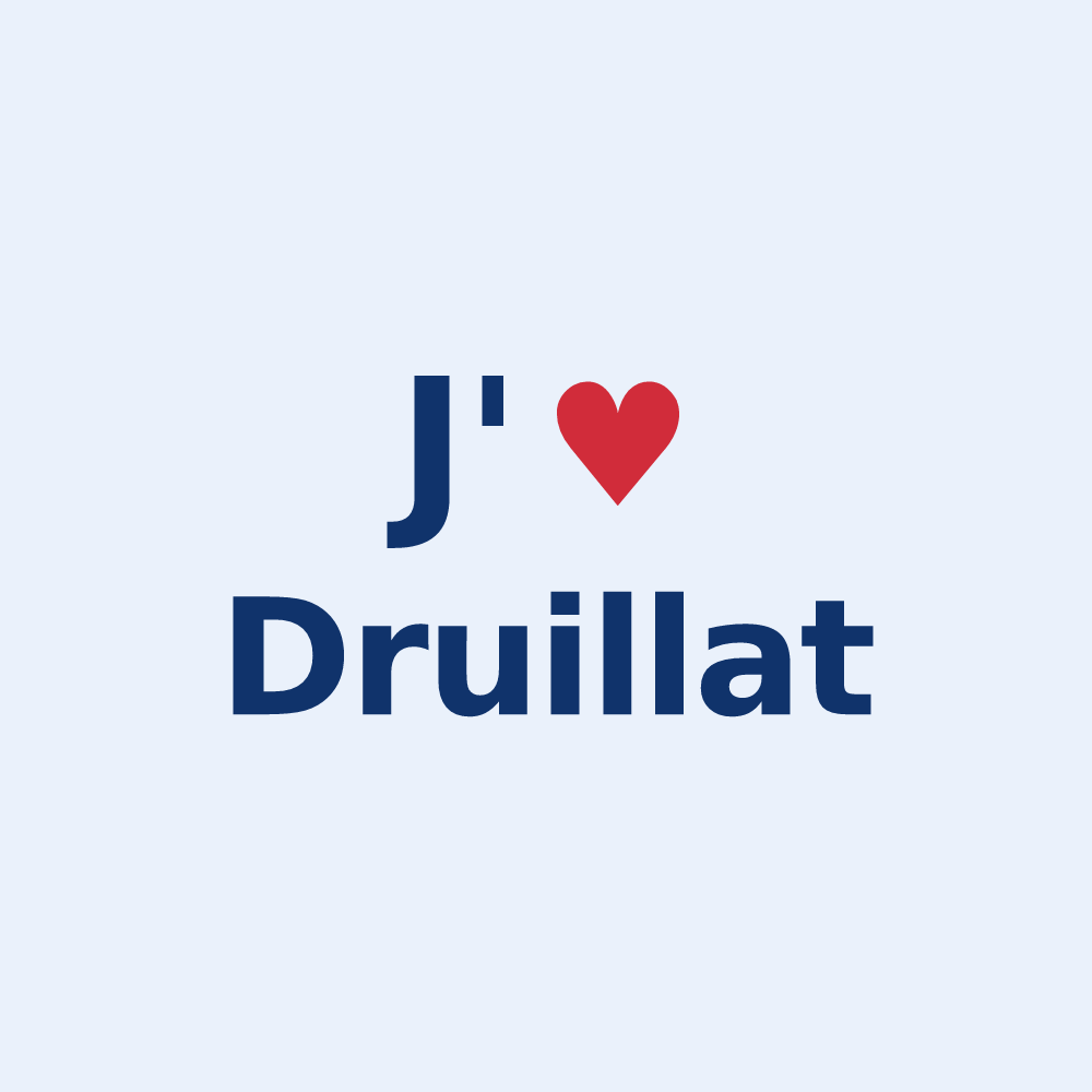 Sticker personnalisé Druillat — design J'aime Druillat
