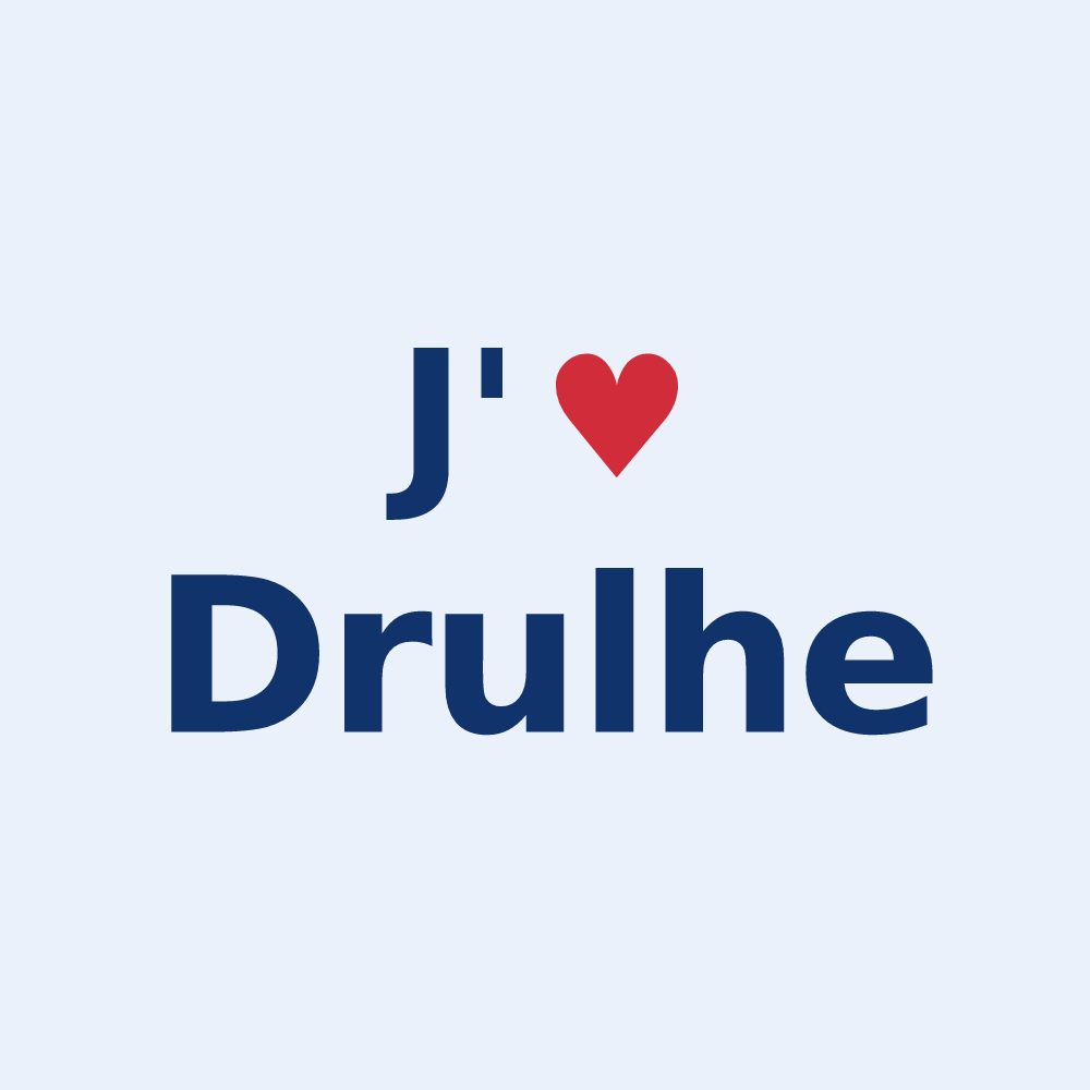 Sticker personnalisé Drulhe — design J'aime Drulhe