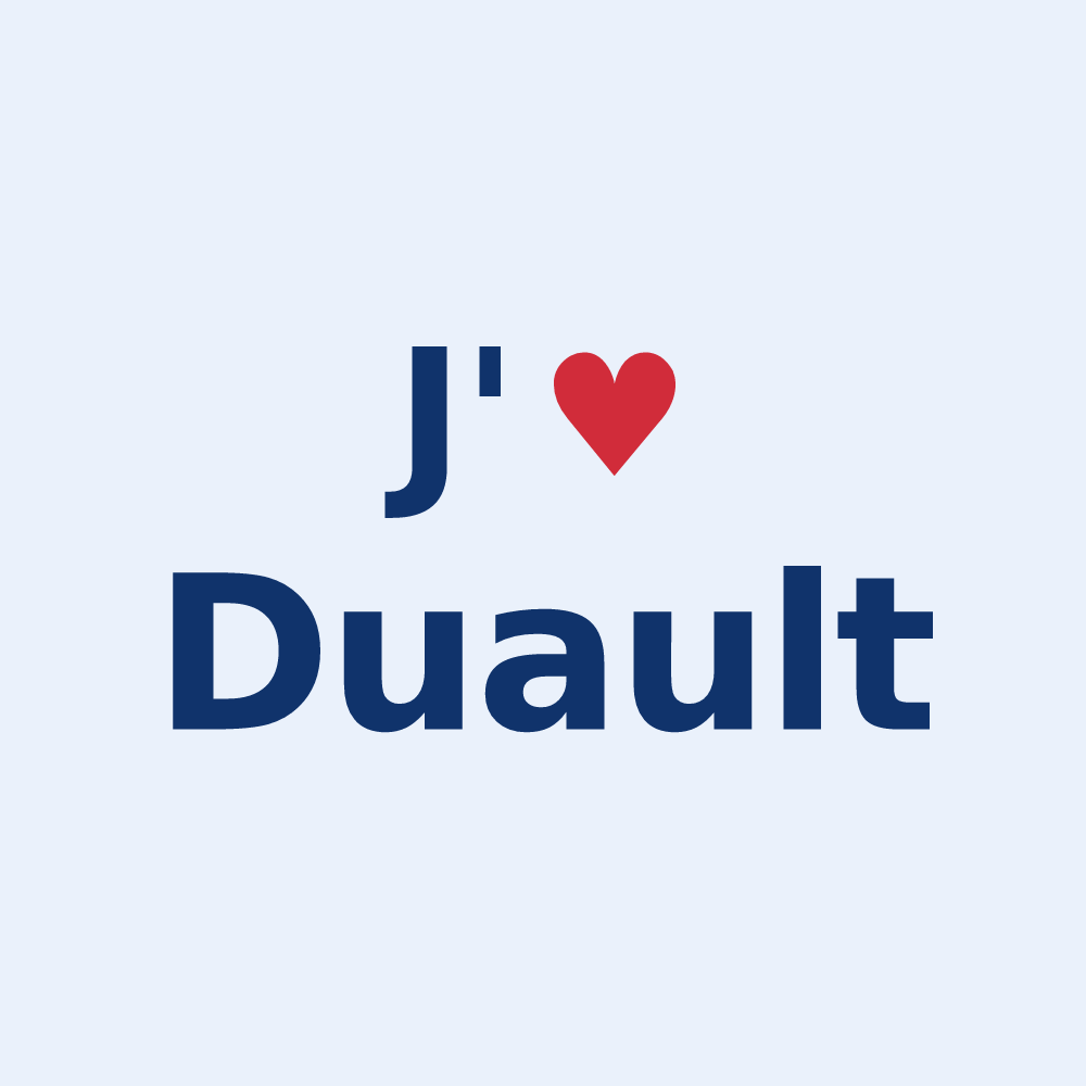 Sticker personnalisé Duault — design J'aime Duault