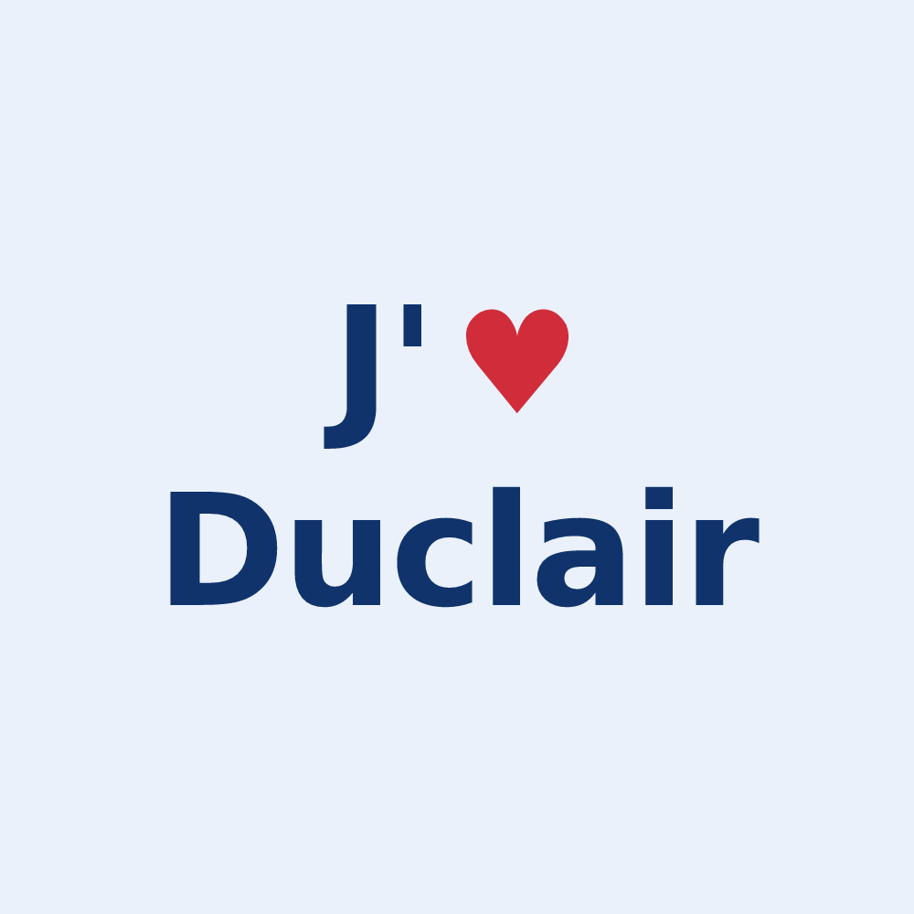 Sticker personnalisé Duclair — design J'aime Duclair