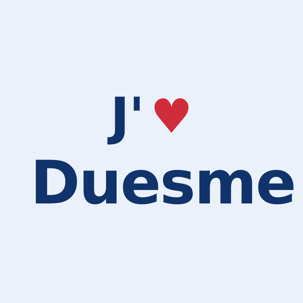 Sticker personnalisé Duesme — design J'aime Duesme
