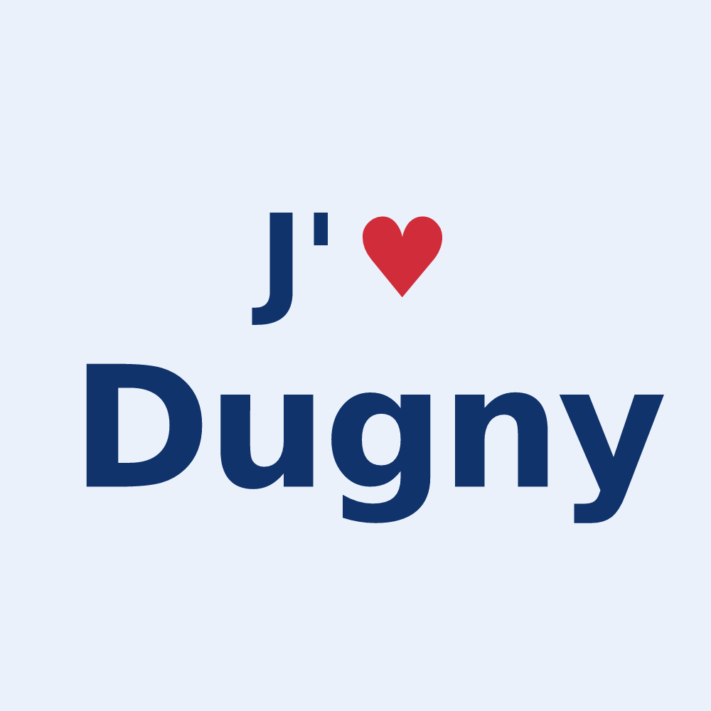 Sticker personnalisé Dugny — design J'aime Dugny