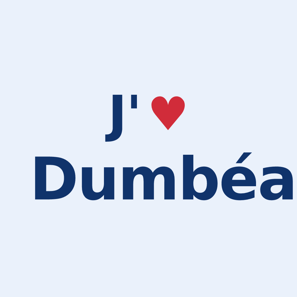 Sticker personnalisé Dumbéa — design « J'aime Dumbéa » imprimé sur le sticker