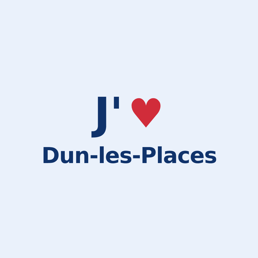 Sticker personnalisé Dun-les-Places — design J'aime Dun-les-Places