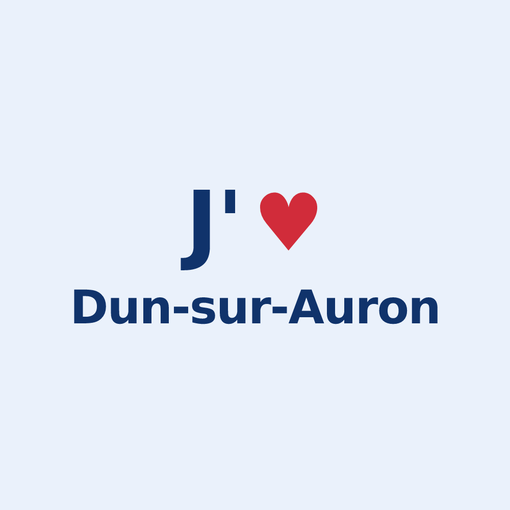 Sticker personnalisé Dun-sur-Auron — design J'aime Dun-sur-Auron