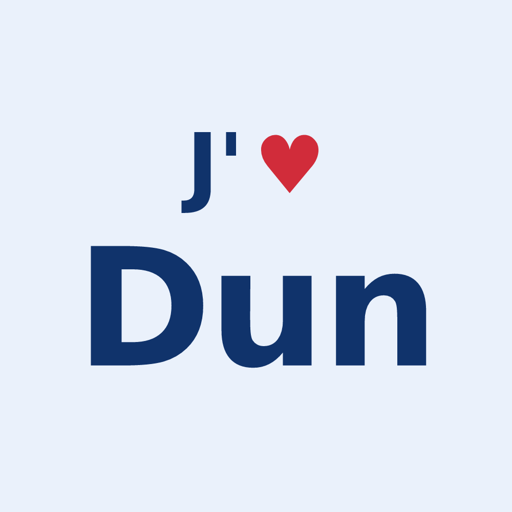Sticker personnalisé Dun — design J'aime Dun