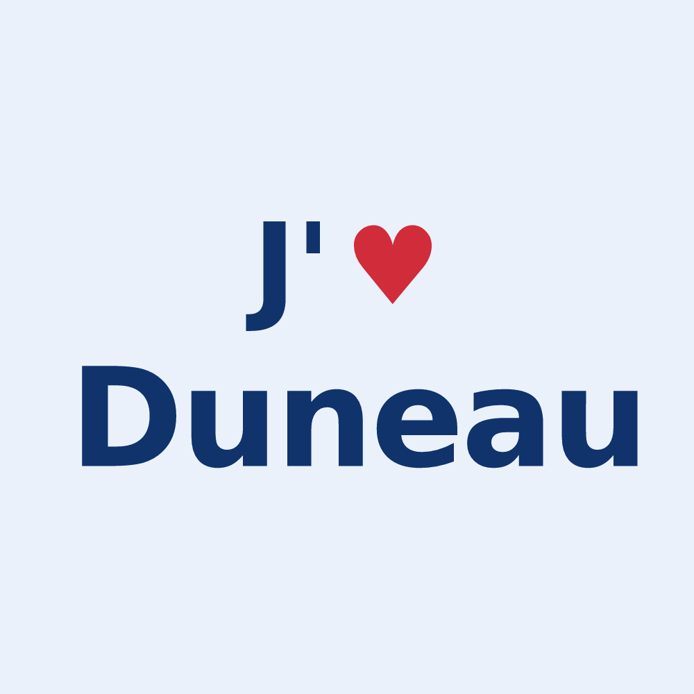 Sticker personnalisé Duneau — design J'aime Duneau