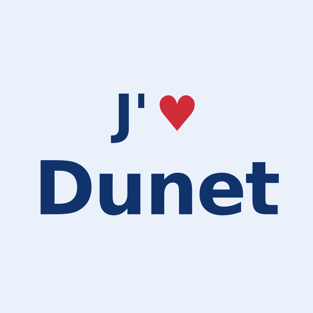 Sticker personnalisé Dunet — design J'aime Dunet