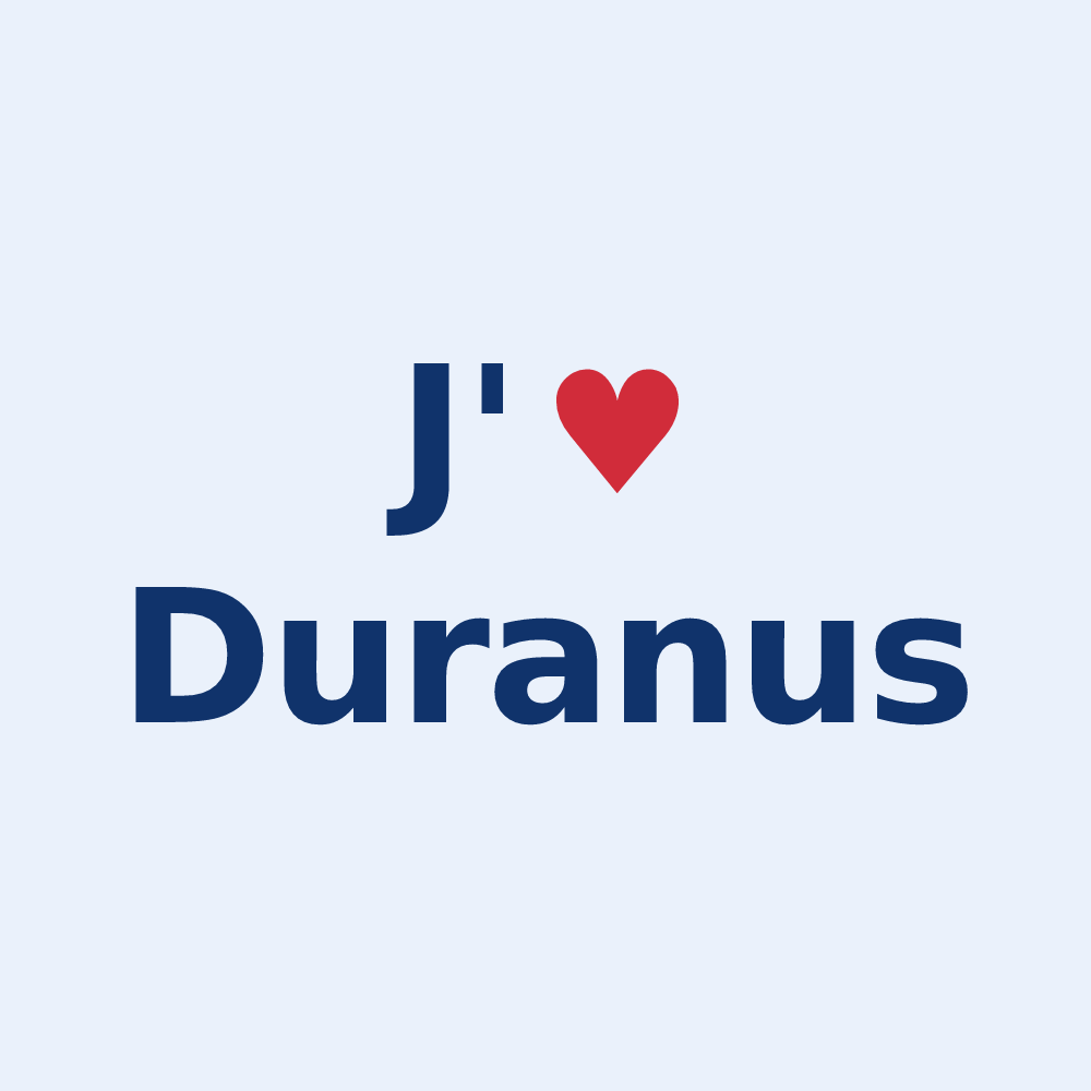 Sticker personnalisé Duranus — design J'aime Duranus